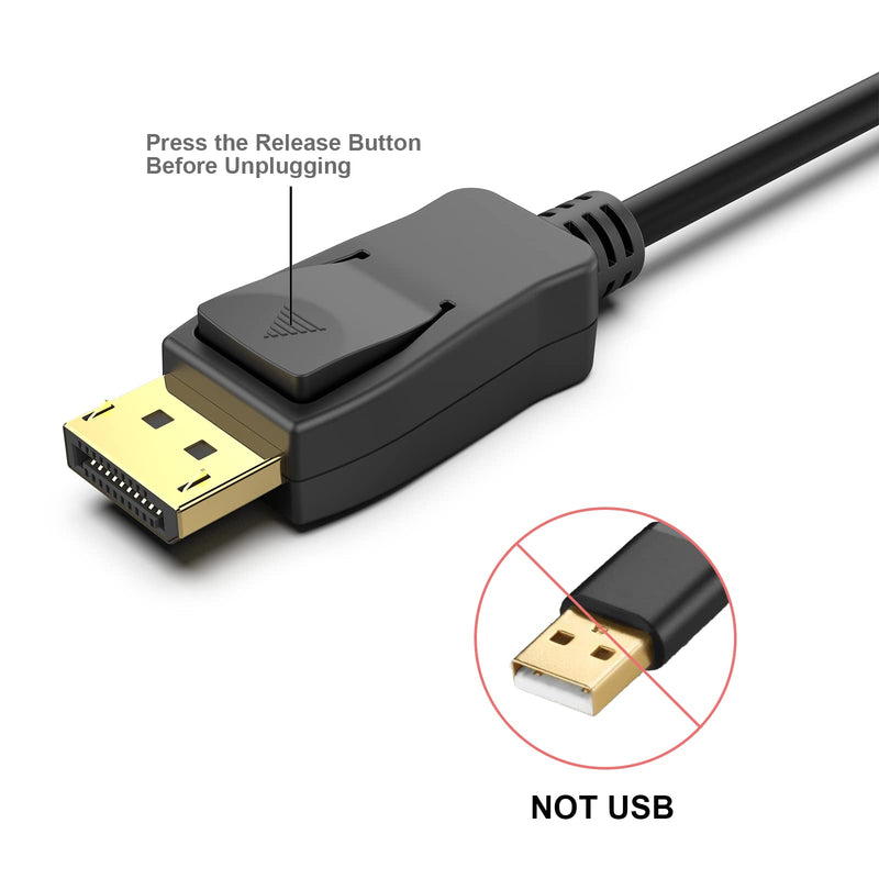BENFEI [VESA Certified 8K DisplayPort to DisplayPort 6 Feet Cable 5 Pack, DP to DP Male to Male Cable, Supports 8K@60Hz, 4K@144Hz 120Hz, 2K@240Hz Compatible for Lenovo, Dell, HP, ASUS and More Black
