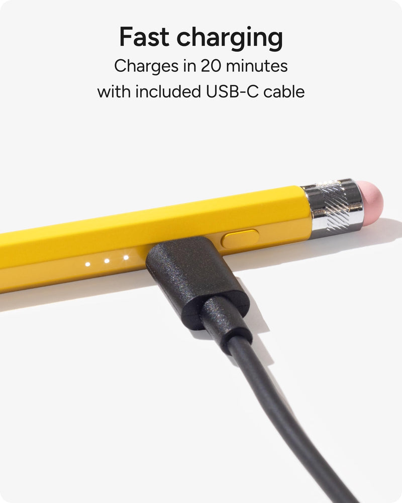 ZAGG Oxford Stylus for iPad Pro 11/13 M4 M5, iPad Air 11/13 M2 M3 M4, iPad 10/9/8/7/6th Gen/A16, Mini 6/5 A17 Pro—Pencil with Palm Rejection, Tilt Sensitivity, & Fidget Clicker Gen 3 Yellow