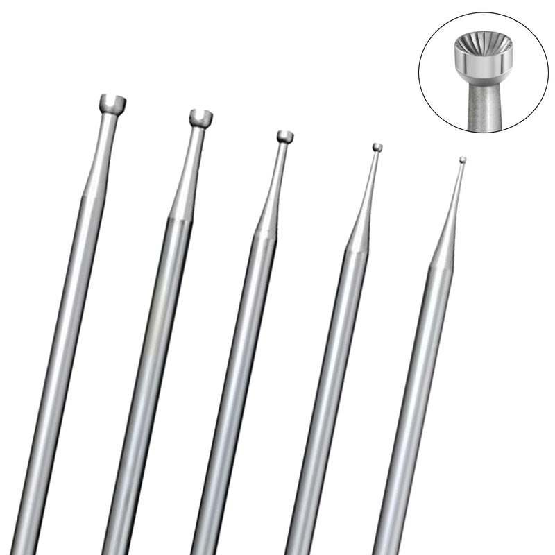 24 Pcs Jewelry Burr Sets, 3/32'' Shank Round Ball Burs, Stone Setting Bits, Round Shape Cup Burr, 90º Hart Burs and Bud Bur Kits for Lapidary Marking