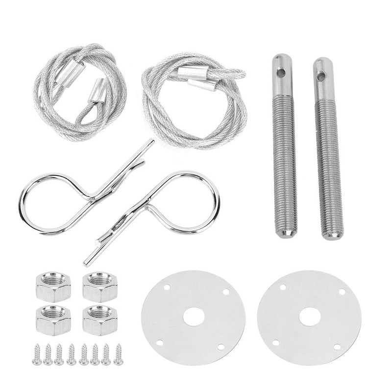 Watris Veiyi Hood Pins for Truck - 4in Threaded Engine Hood Pin Plate Lock, Car Modified Accessory