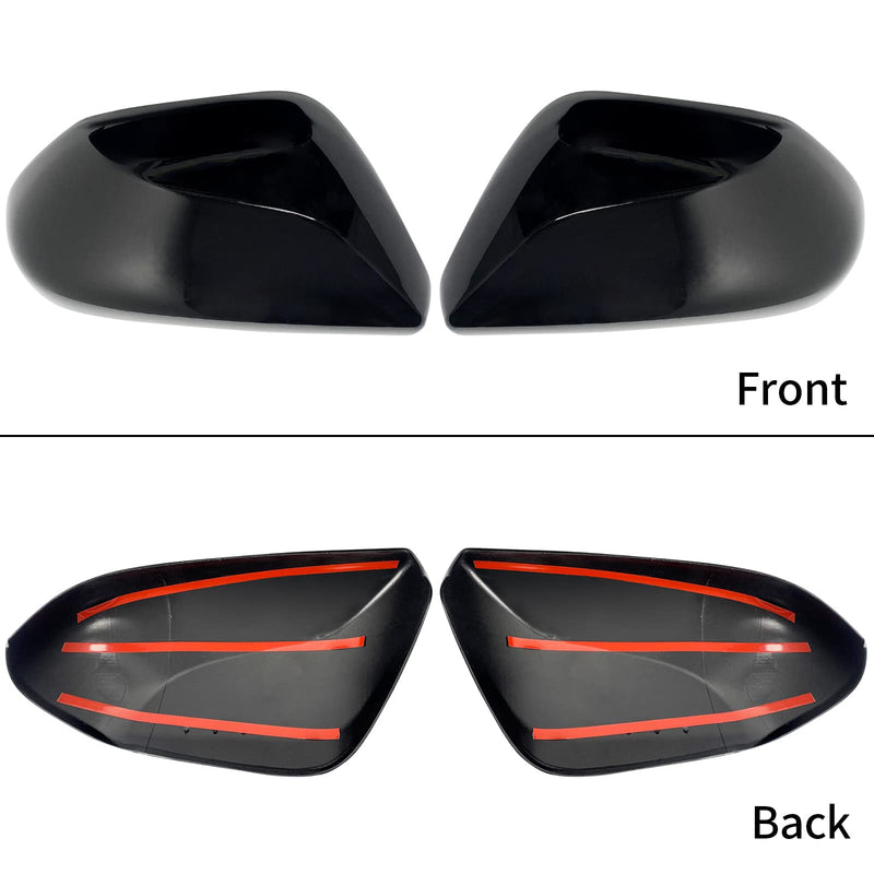  [AUSTRALIA] - Side Door Mirror Cap Cover Trim + 4 Door Handle Cover Trims Smart Compatible with 2018 2019 2021 2022 2023 2024 2025 Toyota Camry Accessories Rearview Mirrors Caps Cover Overlay Glossy Black With Smart Key Holes