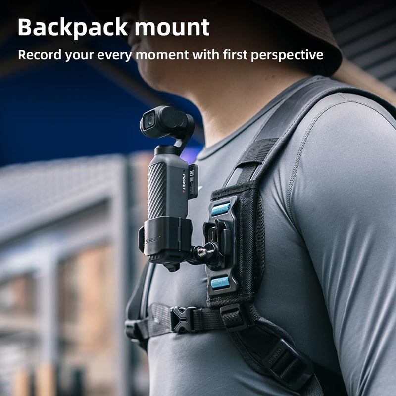 Osmo Pocket 4 Backpack Mount,Bag Belt Shoulder Strap Mount with Extended Border Compatible with DJI Osmo Pocket 4
