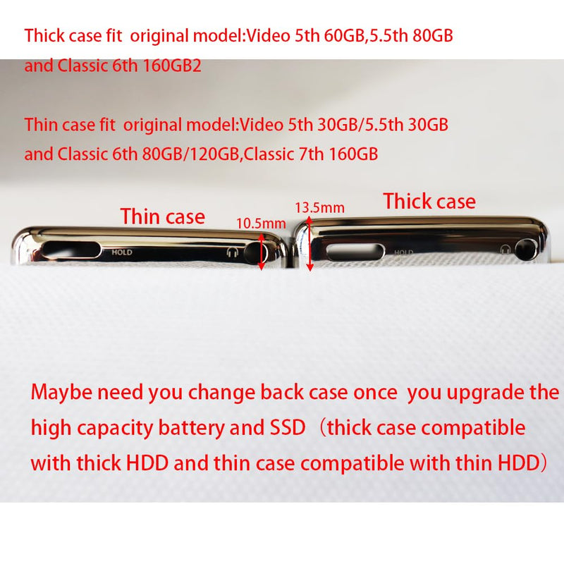 Thin Blank Purple Blue Backplate for iPod 5th 5.5th Video 30gb Metal Back housing case for Classic 6th 80gb 120gb Classic 7th 160gb Thin Version 10.5mm Back housing