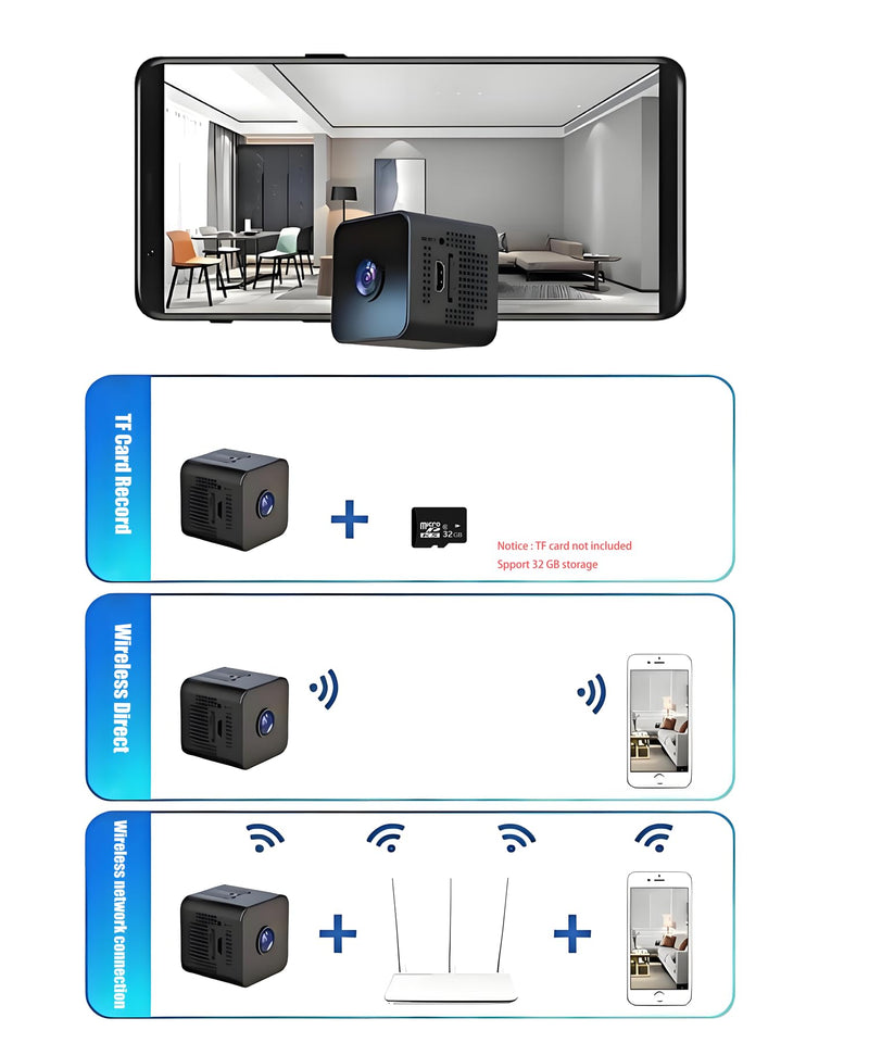 HD Hidden Camera, Wireless Mini spy Camera for Office & Home Security Small Hidden Camera with Night Vision Compatible with Android & iOS