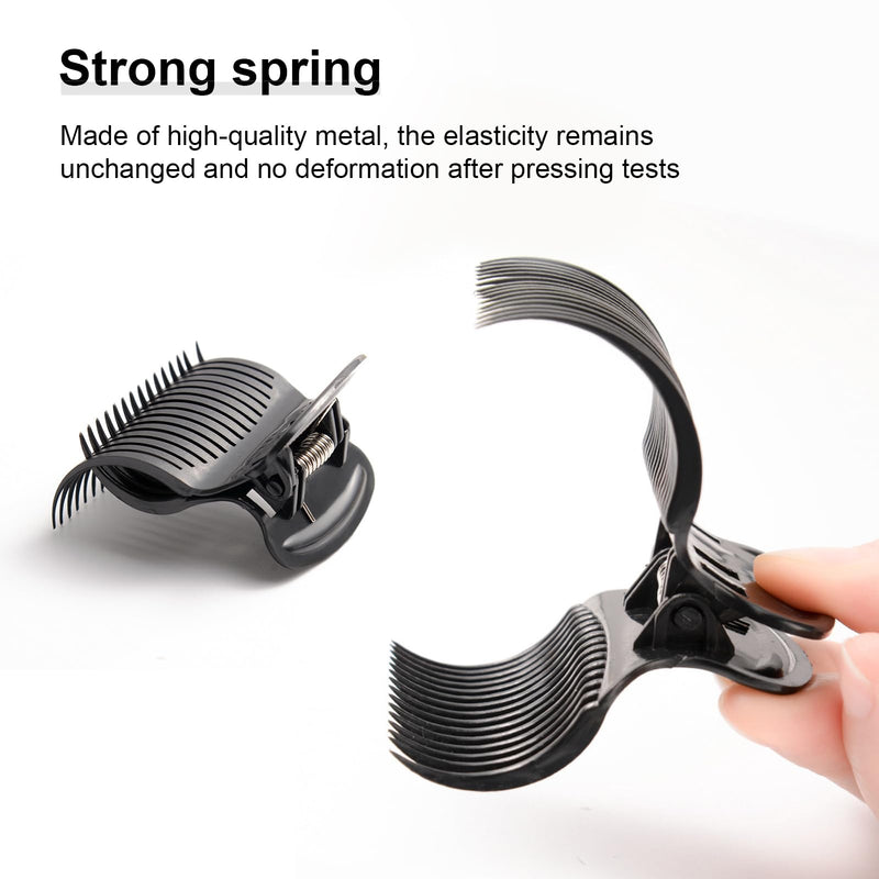  [AUSTRALIA] - Hair Roller Clips - ShiningUU 12 Pcs Heat Resistant Plastic Claws for Hair Rollers | Blow Dry Clip & Heated Roller Clips for Salon & Home Styling (Black)