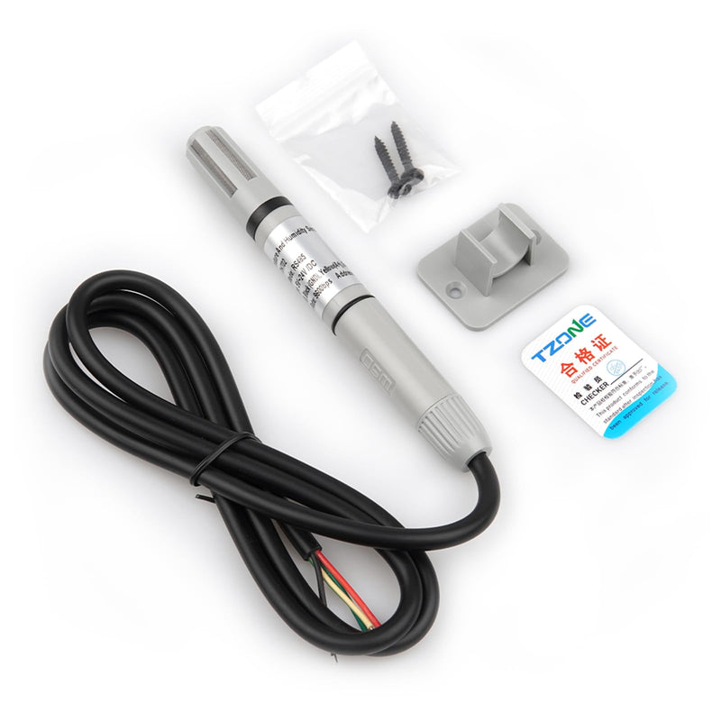 Tzone RS485 Temperature Sensor Modbus RTU Temperature and Humidity Transmitter,Industrial Temp Sensor Analog Humidity Monitor -40℃ to 125℃ High Accuracy for Heating and Cooling System,Farm,Greenhouse THT02 RS485 Output