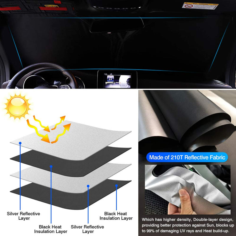 KUST Windshield Sun Shade for Mazda CX-5 2017-2024 2025 CX5 Accessories Window Shade Sun Visor Protector Blocks UV Rays Keep Your Car Cooler Sunshade for 2017-Present CX-5