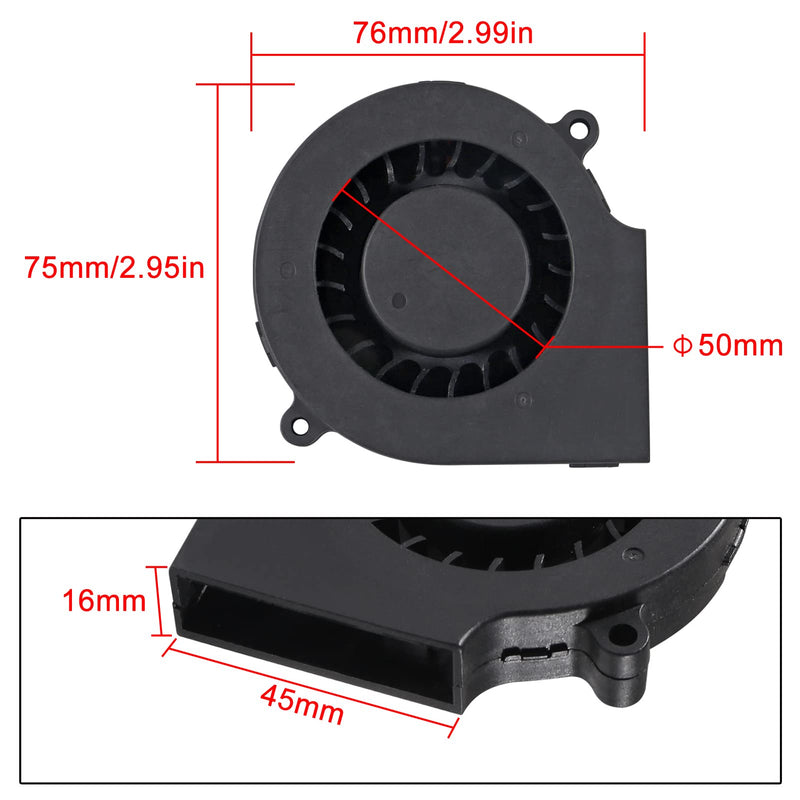 UMLIFE 4PCS 75mm 5V USB DC Brushless Cooling Blower Fan for 3D Printer, PC CPU Computer Case Cooler (75mm x 15mm) 4PCS 75mm x 15mm