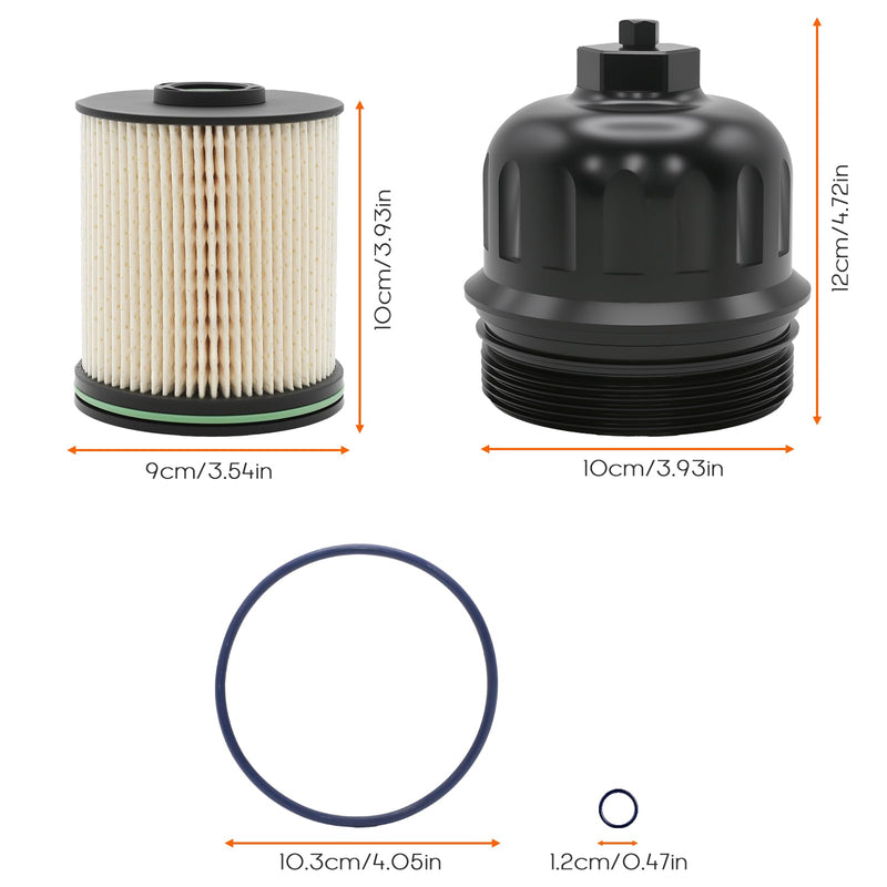  [AUSTRALIA] - 134001 Billet Fuel Filter Housing Cap and TP1015 fuel filter for Chevy/GMC 2017-2024 6.6L L5P Duramax Diesel 2500HD 3500HD