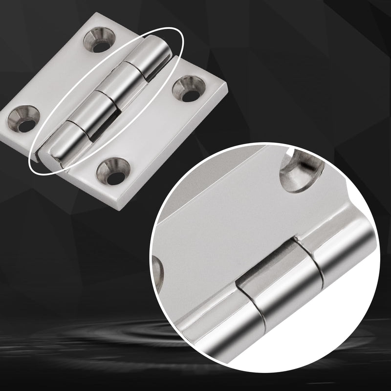 316 Stainless Steel Hinges Marine Grade 2" x 2" Heavy Duty Boat Hatch Hinge (50 mm X 50 mm) 4 Pack Casting Cabinet Door Hinge with Screws 2" x 2" 4 Pack