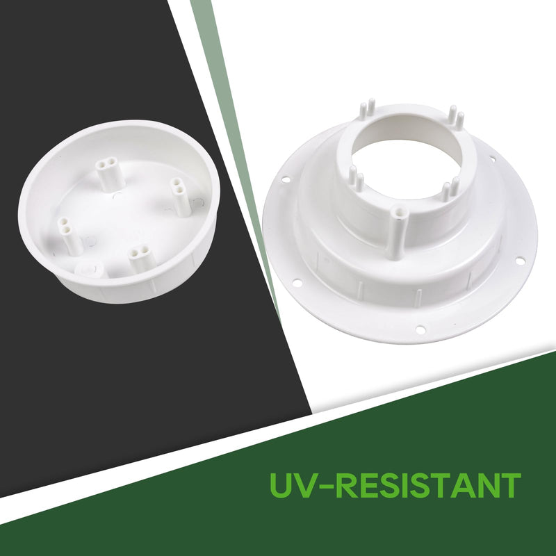 RVGUARD Plumbing Vent Kit with Screen, 2 Pack, Camper Vent Cap Replacement, RV Sewer Vent Cap for 1 to 2 3/8" Pipe, White