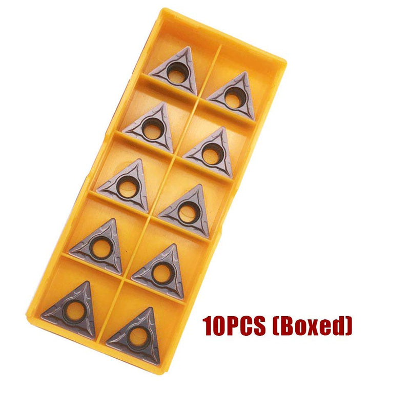 GBJ 10pcs TCMT32.52 TCMT16T308 Bronze R0.8 Carbide Inserts External Turning Inserts Cutting Tools for Steel Parts and Stainless Steel for STFCR Turning Tool Holder (TCMT32.52 (brozen)) 10PCS TCMT16T308 bronze