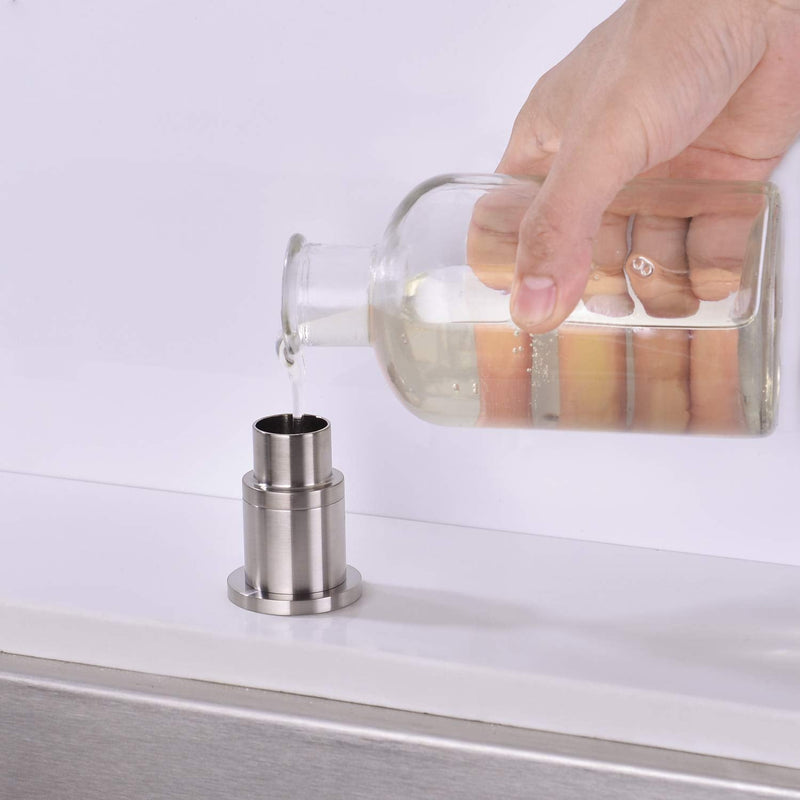  [AUSTRALIA] - EKRTE Sink Soap Dispensers,Brass Commercial Kitchen Soap Dispenser Liquid Lotion Dish Dispenser Built in Soap Dispenser Brushed Nickel Bathroom Soap Dispensers Pump, Refill from The Top Bottle