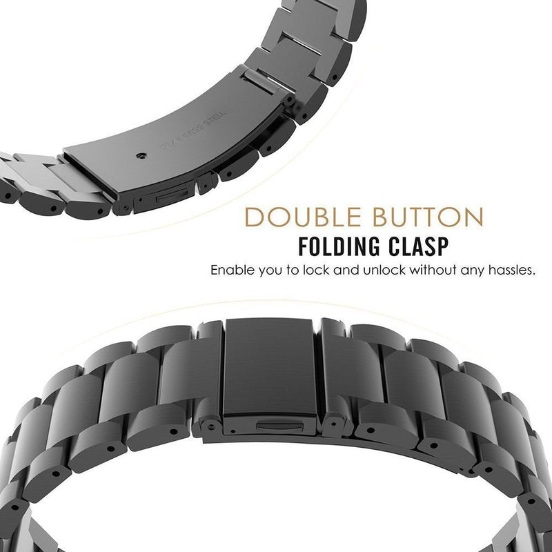 Lamshaw Compatible for Gard Pro Ultra 3 Bands, Quick Release Stainless Steel Metal Replacement Straps Compatible for Gard Pro Ultra 3, ULTRA 2+, HEALTH 3 48mm, 41mm, HEALTH 2+, 2 Smart Watch Black 22mm size band