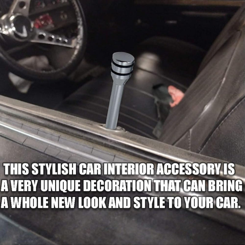 4 Pcs Car Door Lock Knobs, Universal Door Lift Bolt Auto Inner Door Pull Pins Aluminum Alloy Door Lock Pin Cover Modification Door Lock Bolt Pin Cover for Cars, Trucks (Gray) Gray