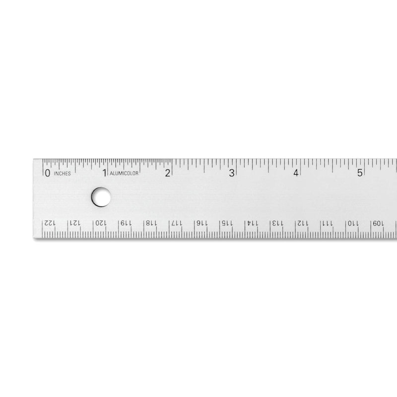 Alumicolor Aluminum Standard Straight Edge with Non-Slip Back, 48IN, Silver 48 Inch