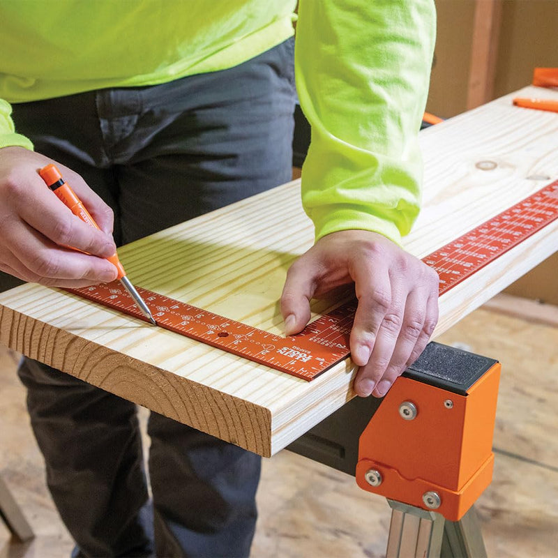 Klein Tools 935SQVP 7-Inch Rafter and 16 x 24-Inch L-Shaped Framing Square Set, Double Laser Etched Aluminum, Multi-Functional Carpenter Layout Tool for Woodworking Rafter and Framing Square Set