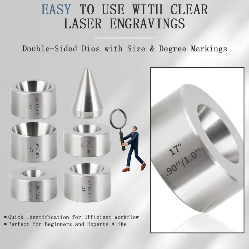 17 Degree Five Piece Set Folding Reduction Die Stainless Steel Stabilizer Folding Cone Die Set Coin Making Tool