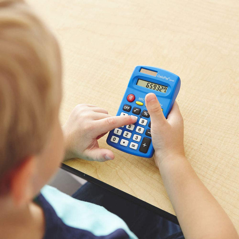 EAI Education CalcPal EAI-80 Basic Solar Calculator, Dual-Power for School, Home or Office: Blue - Set of 10 Pack of 10
