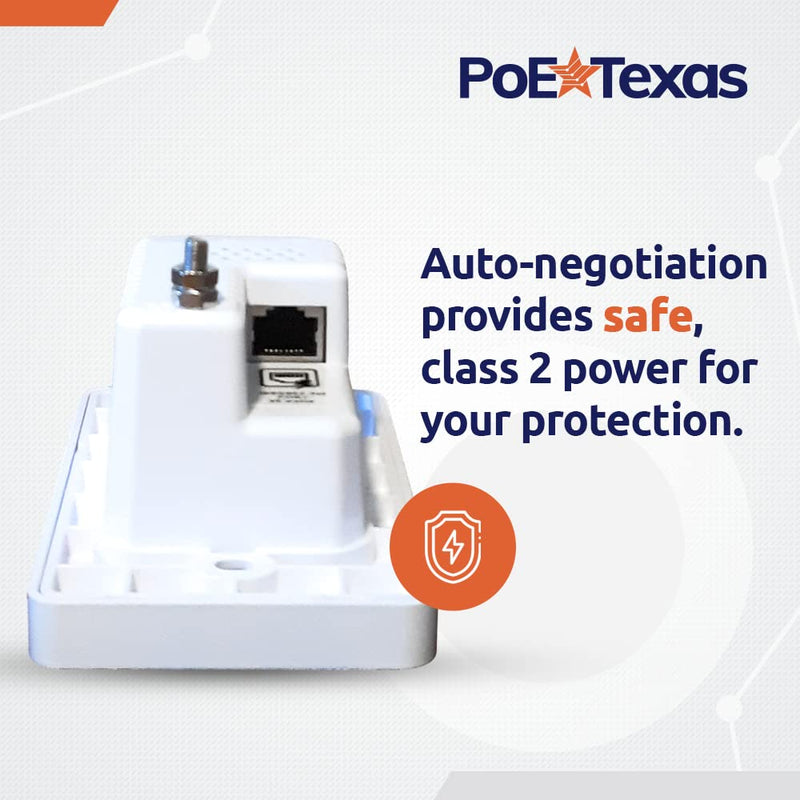 PoE Texas Gigabit PoE Splitter in-Wall USB Charging Port - Fast 5V USB Charging and RJ45 Power Over Ethernet Output for WiFi Internet Router, Camera, Phone Network GAT-USB-IW