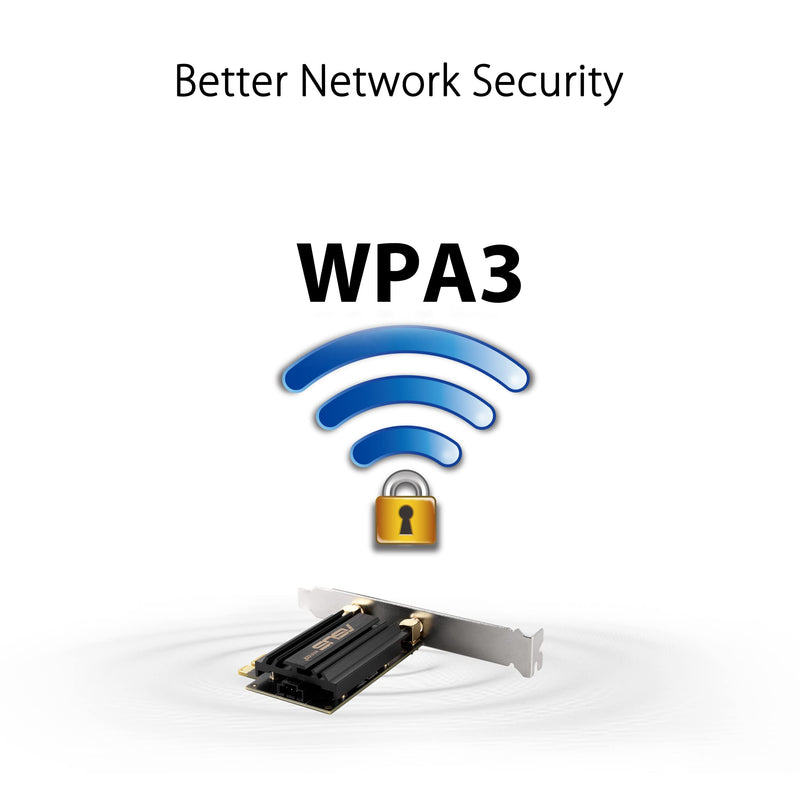 ASUS WiFi 6E + Bluetooth 5.2 PCI-E Expansion Card (PCE-AXE58BT) - Supports 6GHz Band, WPA3, 160MHz, WPA3 Network Security, OFDMA and MU-MIMO, External Antenna, Magnetic Base, Ultra Low Latency WiFi 6E | BT5.2