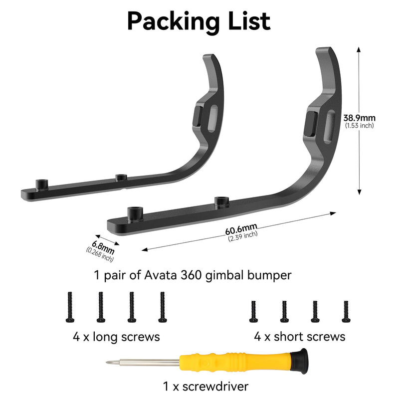 Avata 360 Gimbal Bumper Guard - Gimbal Protective Cover for DJI Avata 360 Drone Accessories Aluminum Alloy Anti-Collision Bumpers Bar Front Bumper Camera Protector