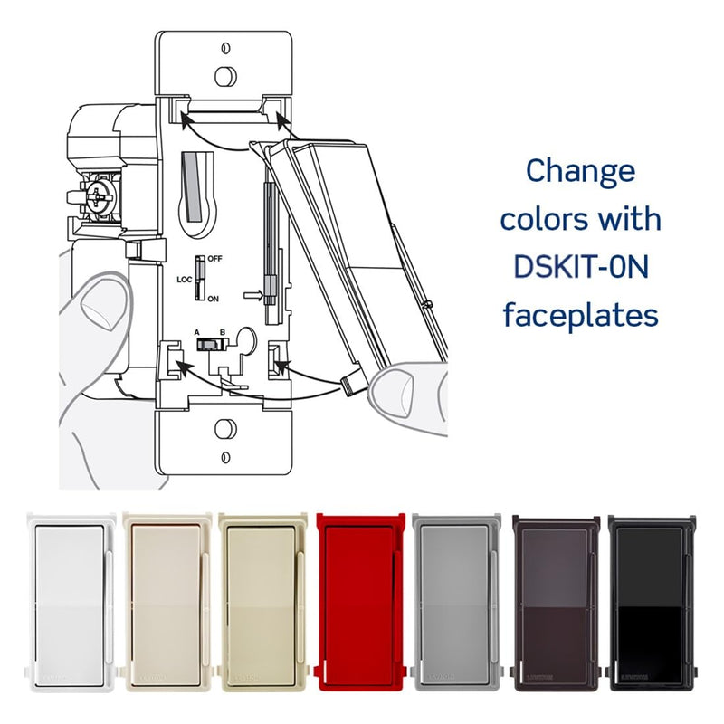 Leviton Decora Slide Ceiling Fan Wall Switch, Quiet 3-Speed Fan Control, 1.5 Amps, DSF01-10Z, White with Ivory and Light Almond Faceplates 1 Pack