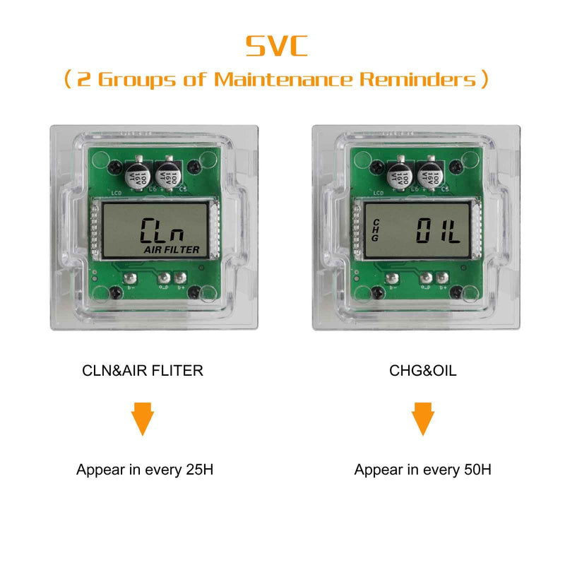 AC/DC Hour Meter Oil Pressure/Voltage Detect Meter Waterproof Transparent PC Closed Design Built-in Desiccant Moistureproof for Engine Lawn Mower Tractor Boat (Transparent)