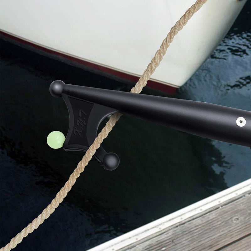 KOMCLUB Telescoping Boat Hooks for Docking Aluminum Push Poles Lightweight Floating Luminous Bead Design Non-Slip Rubber Handle Durable Boating Accessories Multi-Color Rust-Resistant Boat Gaff 3.93FT