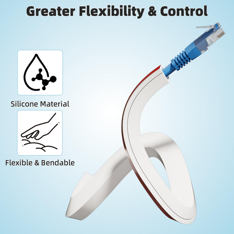 39" Silicone Cord Cover for Wires on Wall, Cord Hider for Wall Mounted TV | Flexible, Fits 1 Cord Up to 0.35" Diameter, Self Adhesive Cable Hider, Hides Wall Wires, Safer for Kids & Pets, White 39 inch