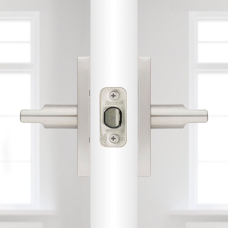 Kwikset Halifax Interior Passage Door Handle, Lever For Closet and Hallway Doors, Reversible Non-Locking Handle Lever, Satin Nickel, with Microban Protection 1 Pack