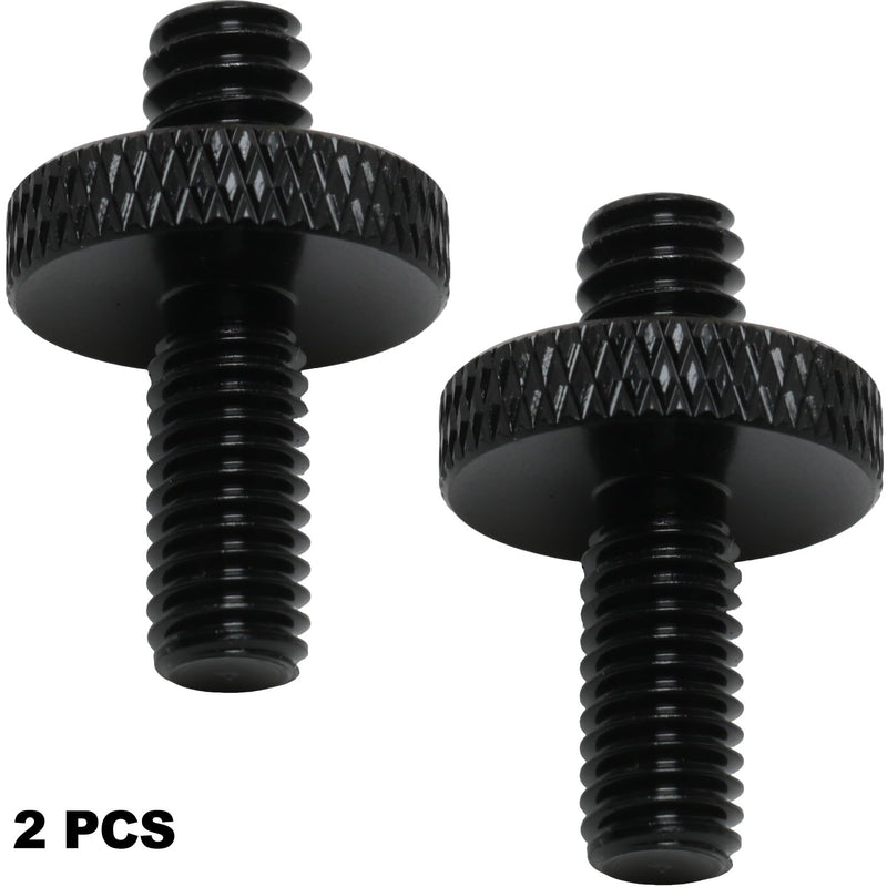 2PCS 1/4-20 Male To M6 Male Adapter Screw Double Ended Camera Microphone Stand Conversion Screw Aluminum Alloy Thread Adapter For Tripod Mic Mount Black