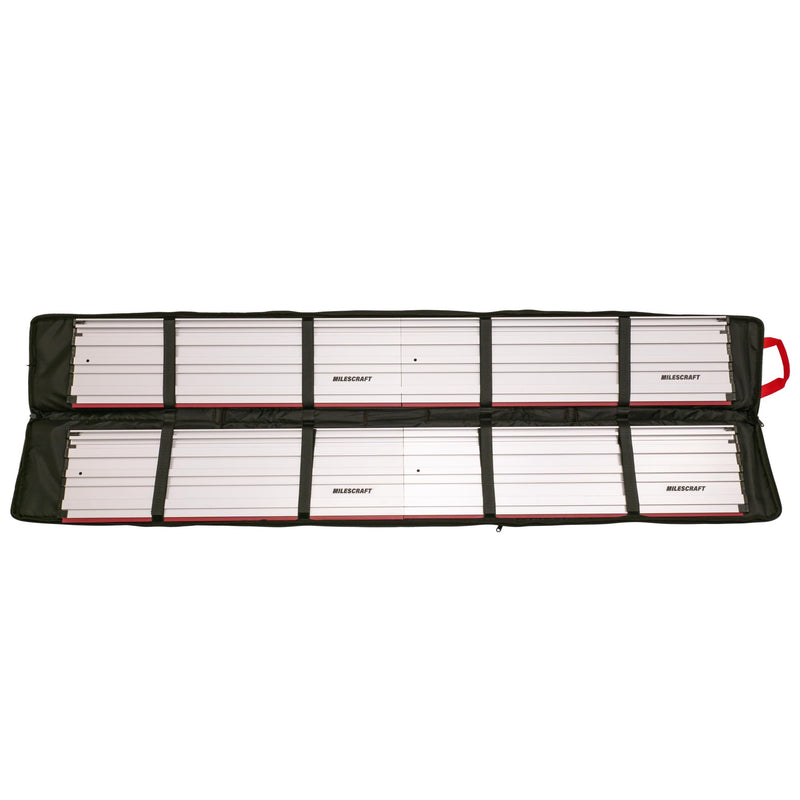 Milescraft 7206 Track Sack – Track Saw Rail Padded Bag. Universal Fit for All Track Saw Rails. 2pc. 60” x 8” Rail Capacity. Two Large 18” x 7” Storage Pockets. Shoulder Strap & Handle for Transport