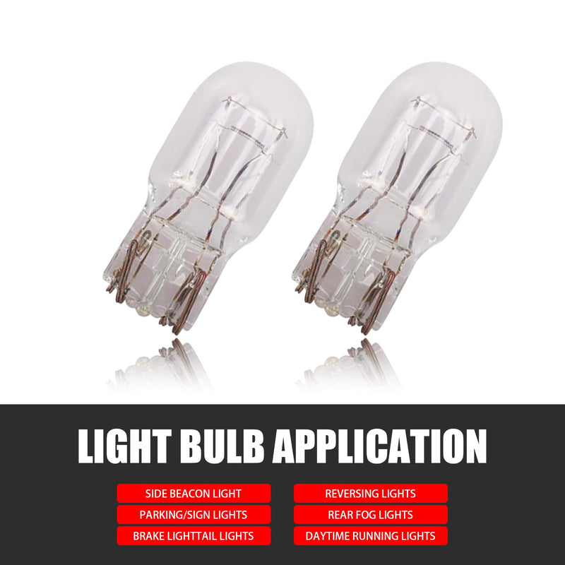 10 PCS Automotive T20 Brake Bulb, 1891/7443 12V 21/5W Quartz Glass Shockproof Anti-UV Dual-filament Mini Halogen Bulb, 360 Degree Lighting Replacement, Suitable for Most Cars (White) 10 PCS White #T20