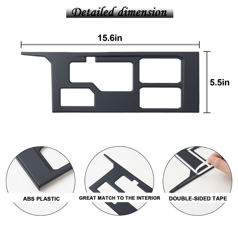 JDMCAR Central Control Gear Shift Panel Trim Cover Compatible with 2022 2023 2024 2025 Toyota Tundra/Sequoia Accessories, Gear Shift Control Anti-Scratch Panel Decorative Sticker -Matte Black