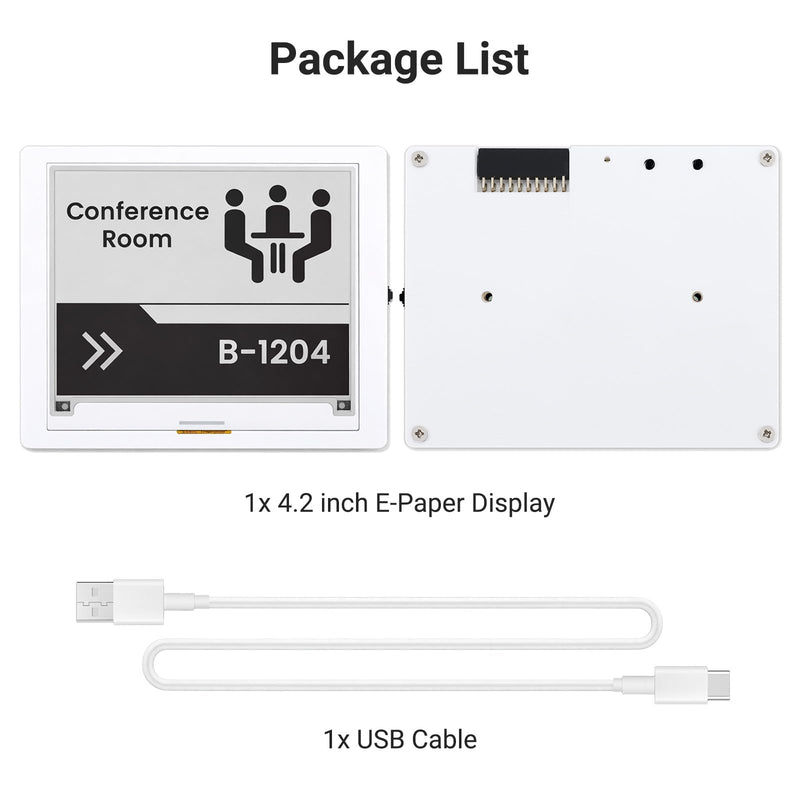 4.2 Inch E-Ink Display with ESP32-S3 Development Board | Black/White E-Paper Display with 400x300 Resolution, Driven by SPI Interface, Ultra-Low Power, Compatible with Arduino IDE 4.2" E-Ink Display