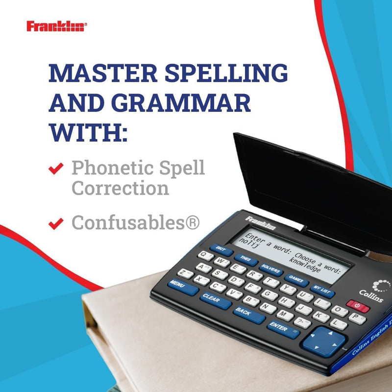 [AUSTRALIA] - Franklin Collins English Digital Dictionary Express Edition - Electronic Dictionary, Your Language Companion with Thesaurus, Games & Converters - Dictionary with Synonyms and Antonyms