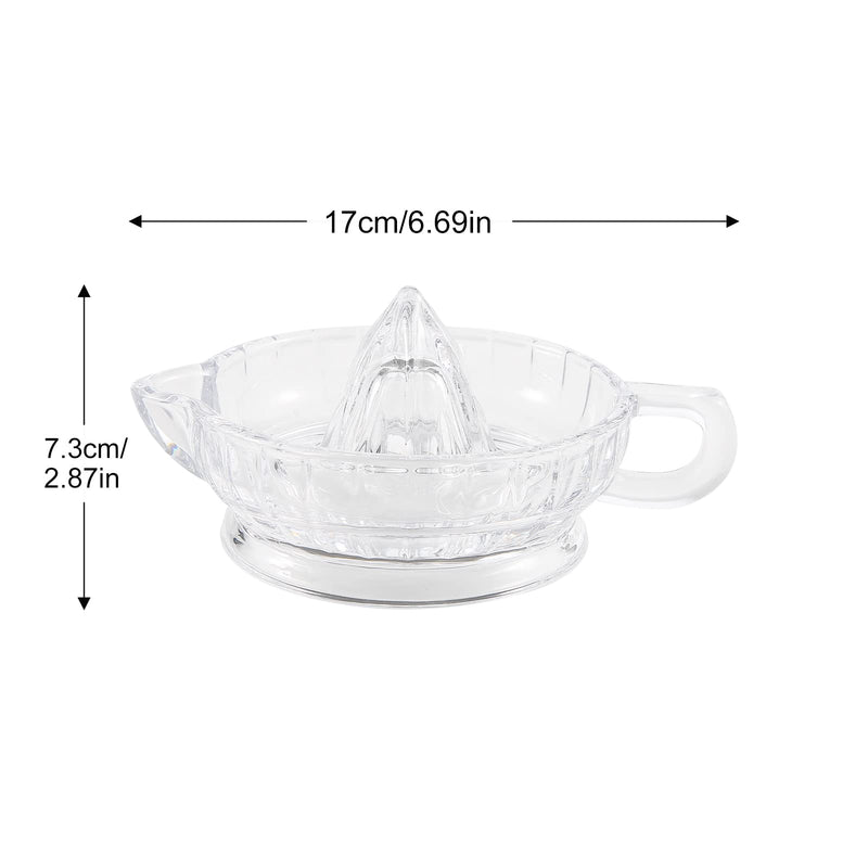 Glass Lemon Squeezer, Citrus Juicer Manual Hand Squeezer with Handle and Pour Spout, Clear Lemon Manual Extractor Small Handheld Orange Juicer