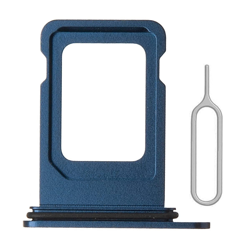 SIM Card Tray Holder Slot Replacement for iPhone 12 Pro and iPhone 12 Pro Max (Pacific Blue) with Waterproof Rubber Ring and Eject Pin (Single Sim Version) Pacific Blue