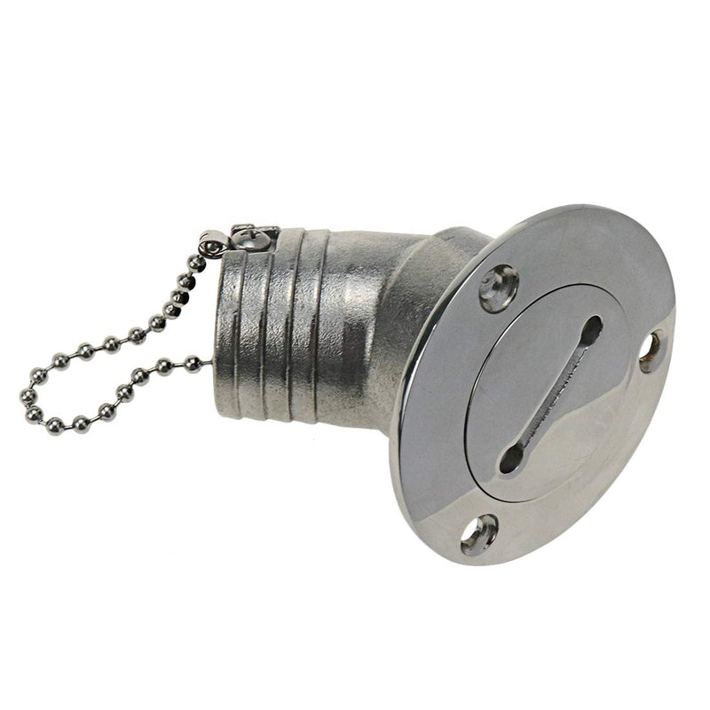 Boat Deck Fill/Filler 1-1/2"(38mm) Water Deck Fuel Filler Angled Neck 316 Stainless Steel Hardware with Key for Boat Yacht Caravan (Universal) Universal