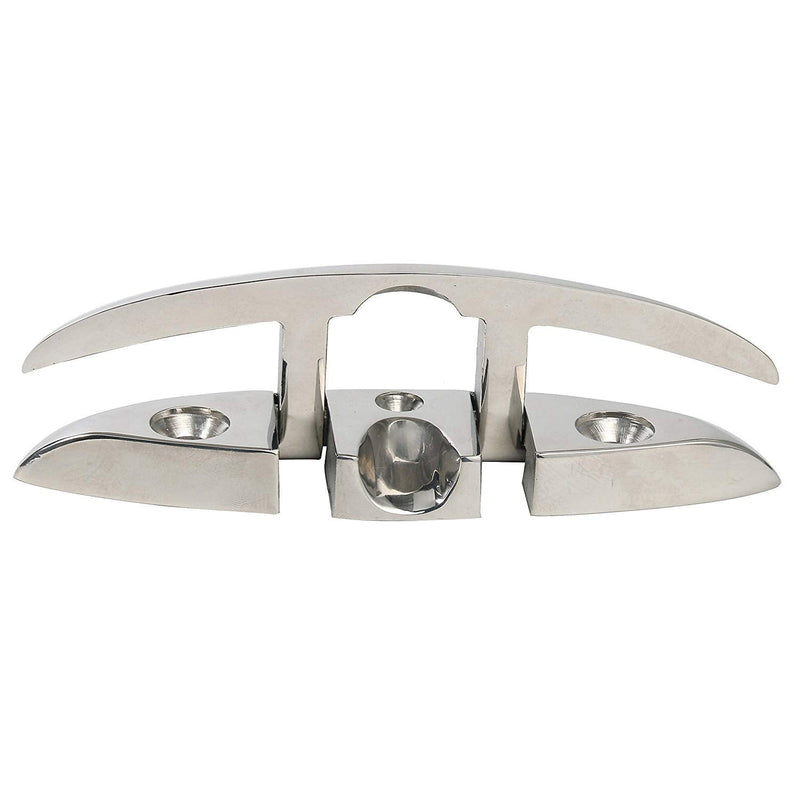 Amarine Made Pair of 6" Stainless Folding Cleat, Flip-up Dock Cleat Retractable Cleats-Enhance Safety and Appearance of Any Boat