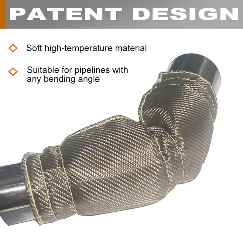 Titanium Pipe Heat Shield 6" x 12'' Exhaust Heat Shield Motorcycle Heat Guard Cover Wrap with 3 PCS Stainless Steel Clamps 6'' x 12''