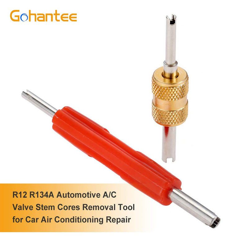 gohantee Air Conditioner Schrader Valve Stem Core Remover, Removal Tool for R134 R12 AC Car Air Conditioning Repair, Dual Head Tire Repair Tools