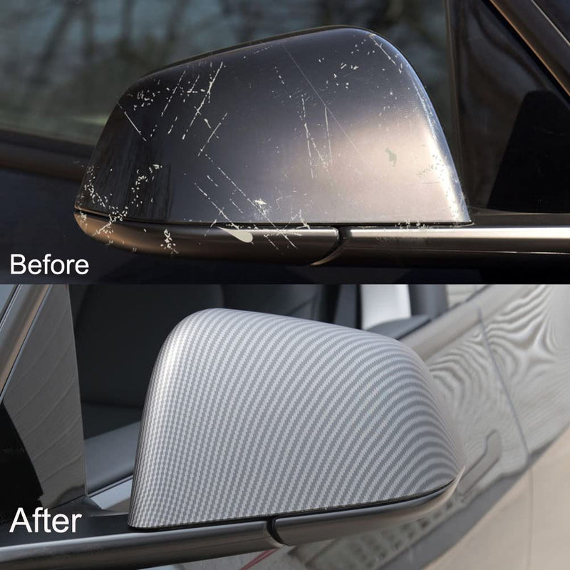  [AUSTRALIA] - ABS Matte Carbon Fiber Style Rearview Mirror Guard Cover Door Side Moulding Trim Exterior Accessories Compatible with 2021 2022 2023 2024 Tesla Model Y Matte Carbon Fiber(Model Y)
