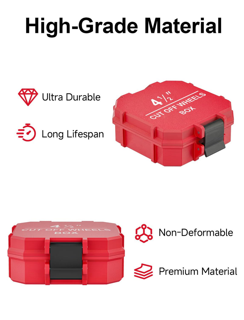 4.5 Inch Grinder Cutoff Wheel Portable Storage Case Organizer, Red 4.5 inches