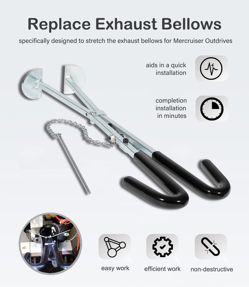 Exhaust Bellows Expander Tool 91-45497A1 Fit for Mercruiser Alpha Gen One 1 & Two 2 Bravo 1, 2, 3 Blackhawk, MC-1 & R-MR, Replaces for 91-8M0096108, 90360, 18-9847 91-45497A1 Bellows Expander Tool