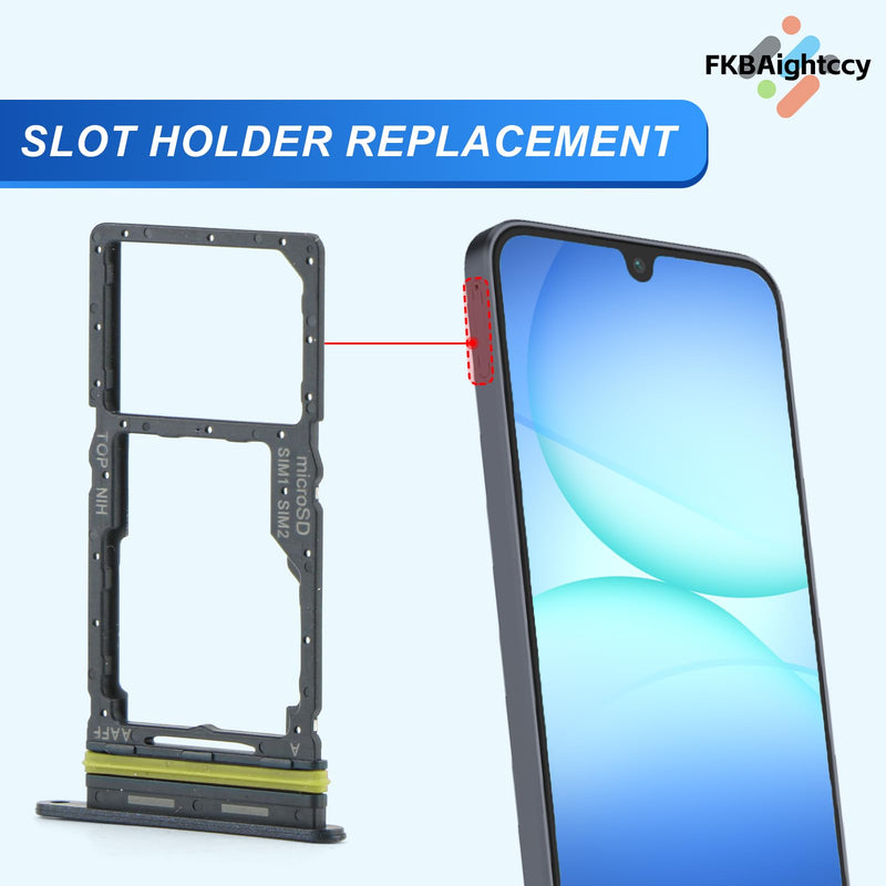 2PCS Sim Card Tray for Samsung Galaxy A17 5G SM-A176 SD Card Tray for Galaxy A17 5G SM-A176B SM-A176U SM-A176E Slot Holder Replacement with Open Eject Pin(Balck)
