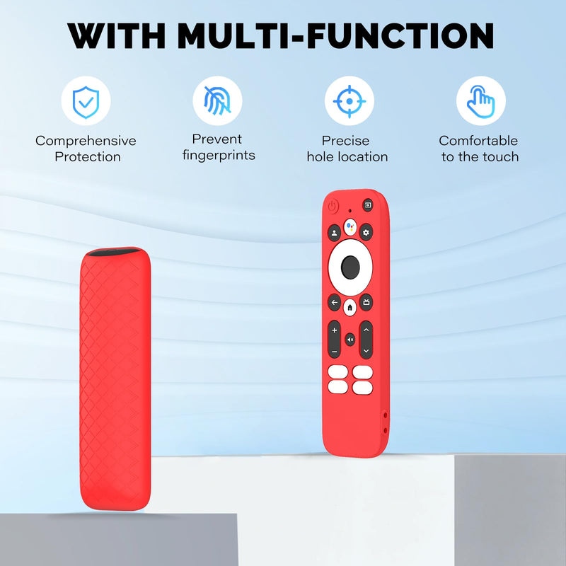 Case for Onn 4K Plus Remote Control,NOUKAJU Remote Control Protective Cover with Lanyard,Drop-Proof,Protective Cover for Onn 4K Pro(Red)