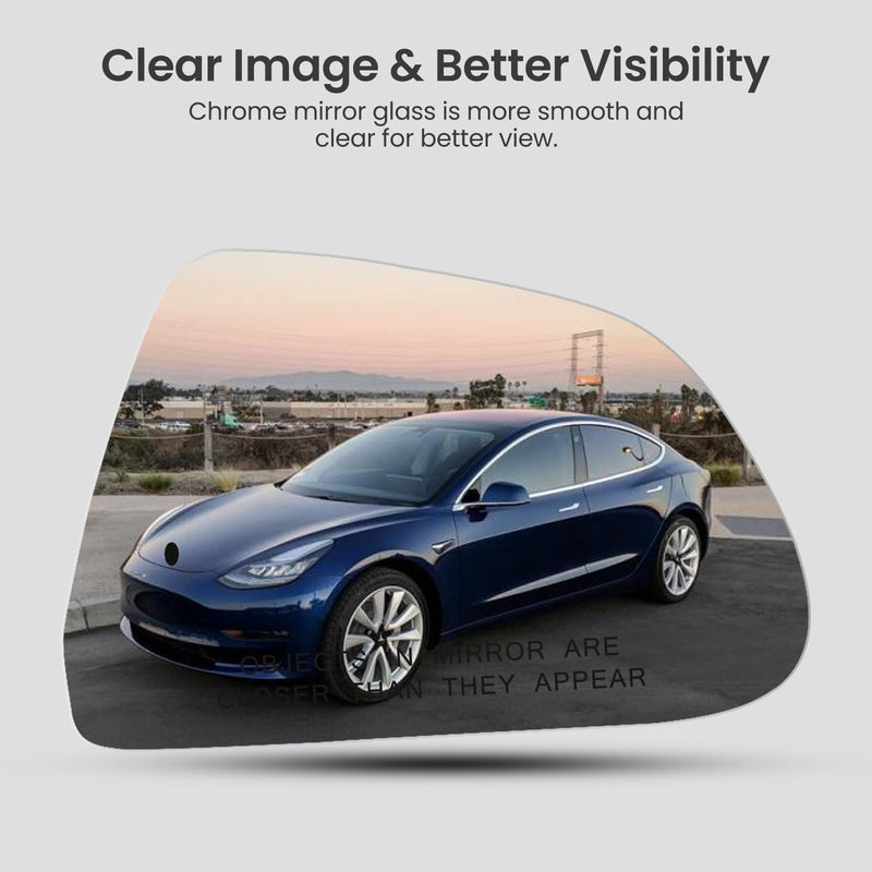 Passenger Side Mirror Replacement For Tesla Model 3 2017-2023 – Mirrors for Tesla Model 3 W/Backing Plate- Side Mirror for Tesla Model 3 Accessories Right (Passenger Side)
