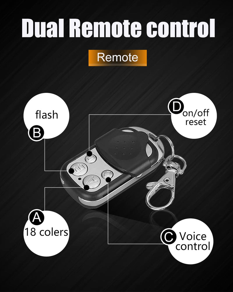 8 PCS Motorcycle LED Underglow Kit with RF Remote Multi-Color Motorcycle Lights Waterproof RGB LED Strips for Harley Honda Kawasaki Suzuki Indian RGB-8PCS